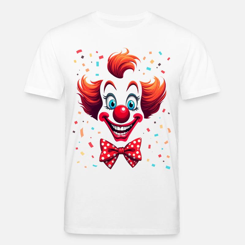 Frecher Clown mit Konfetti Design - Stanley/Stella Unisex Bio-T-Shirt CREATOR - Weiß