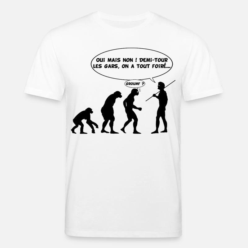 Erreur d'évolution (noir) - T-shirt bio CREATOR Stanley/Stella Unisexe - blanc