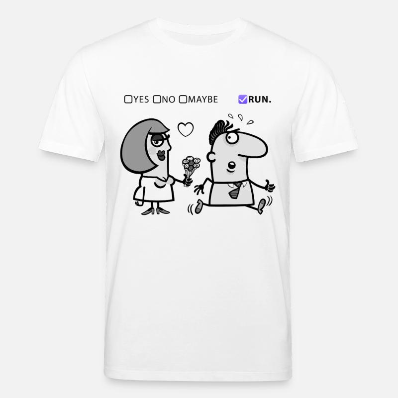 Liebe oder Flucht – Skurriles Humor-Design - Stanley/Stella Unisex Bio-T-Shirt CREATOR  - Weiß
