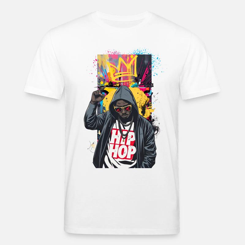 Urbaner Rapper mit bunten Graffitis - Stanley/Stella Unisex Bio-T-Shirt CREATOR  - Weiß