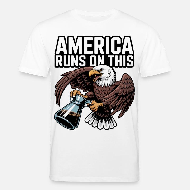 Amerika läuft auf Coffee Eagle - Stanley/Stella Unisex Bio-T-Shirt CREATOR  - Weiß