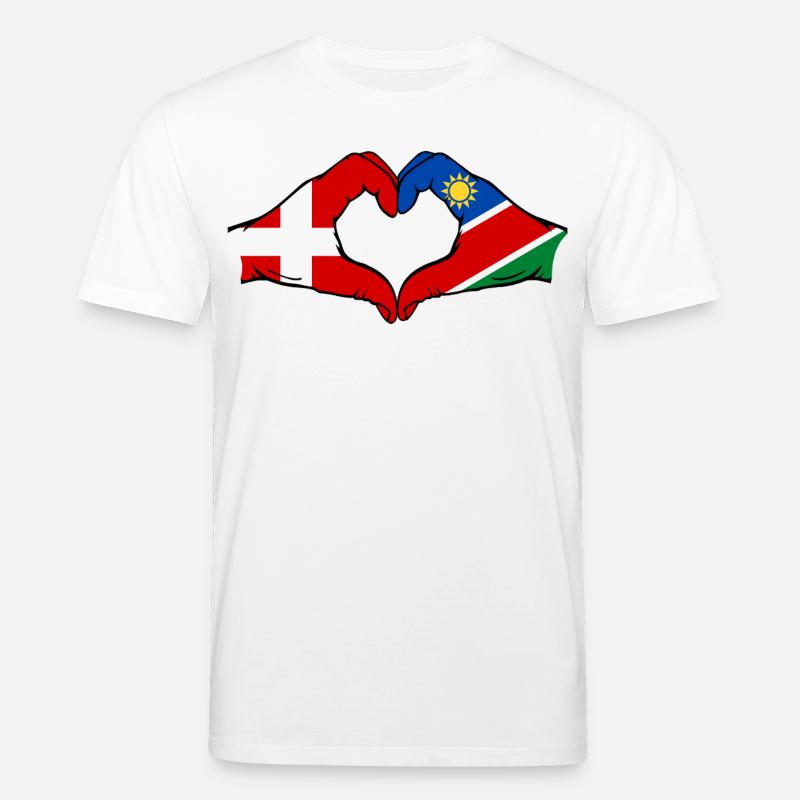 Dänemark Namibia Flagge Herz - Stanley/Stella Unisex Bio-T-Shirt CREATOR  - Weiß