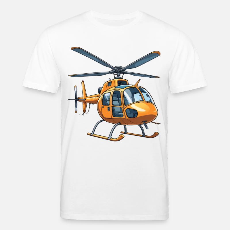 Conception graphique de bande dessinée d'hélicoptère - T-shirt bio CREATOR Stanley/Stella Unisexe - blanc