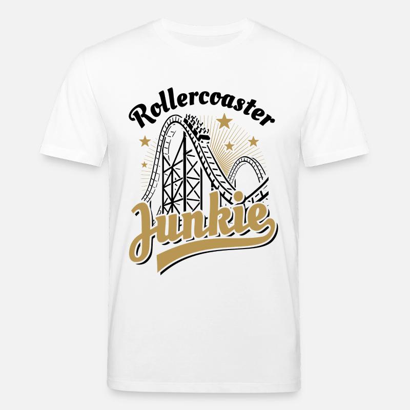 Rollercoaster Junkie - Achterbahn - Looping - Stanley/Stella Unisex Bio-T-Shirt CREATOR  - Weiß