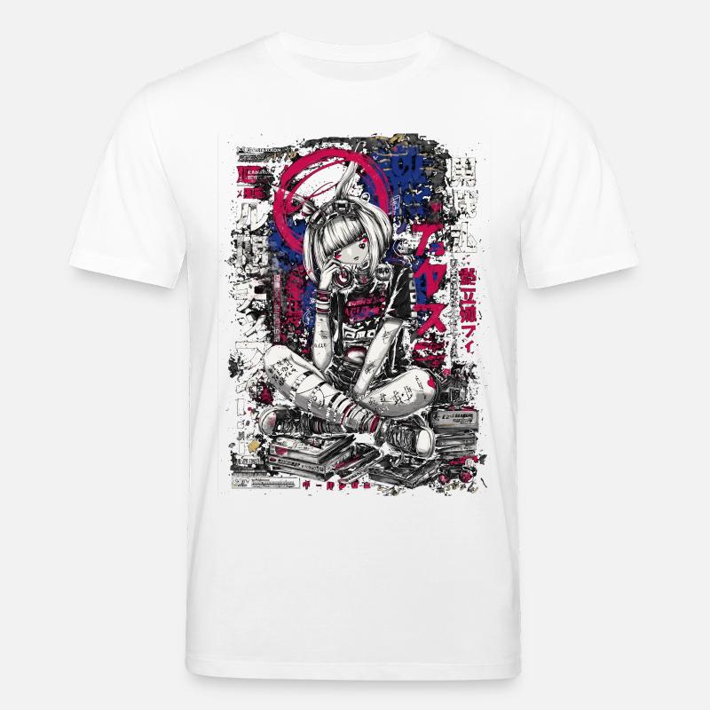 Cyberpunk Mädchen mit Graffiti-Design - Stanley/Stella Unisex Bio-T-Shirt CREATOR  - Weiß