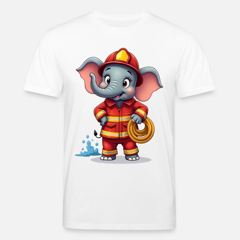 Feuerwehrelefant Kinderdesign - Stanley/Stella Unisex Bio-T-Shirt CREATOR  - Weiß