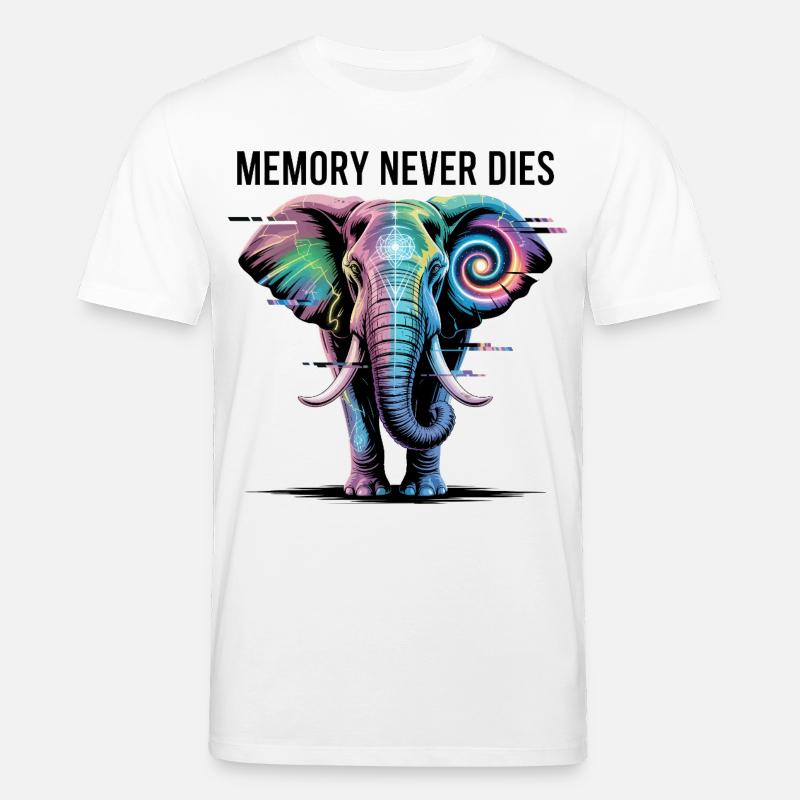 Psychedelischer Elefant mit kosmischer Spirale - Stanley/Stella Unisex Bio-T-Shirt CREATOR  - Weiß
