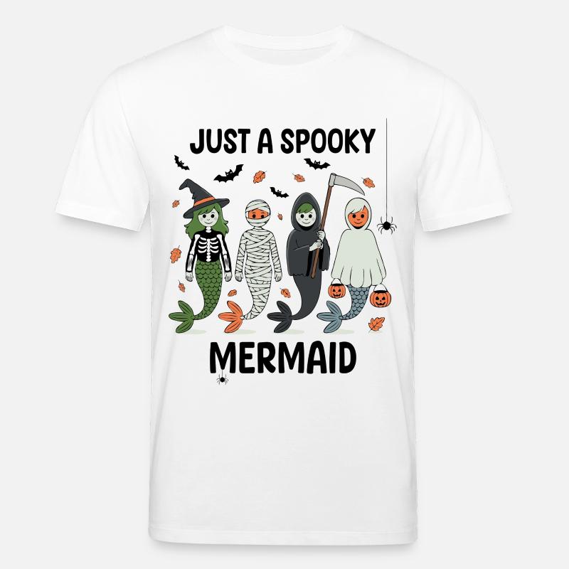 Conception d’Halloween de sirènes hantées - T-shirt bio CREATOR Stanley/Stella Unisexe - blanc