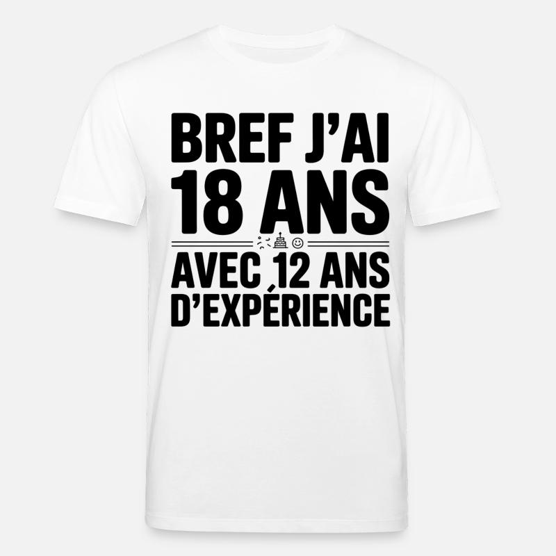 18 Ans avec 12 Ans d'Expérience - T-shirt bio CREATOR Stanley/Stella Unisexe - blanc