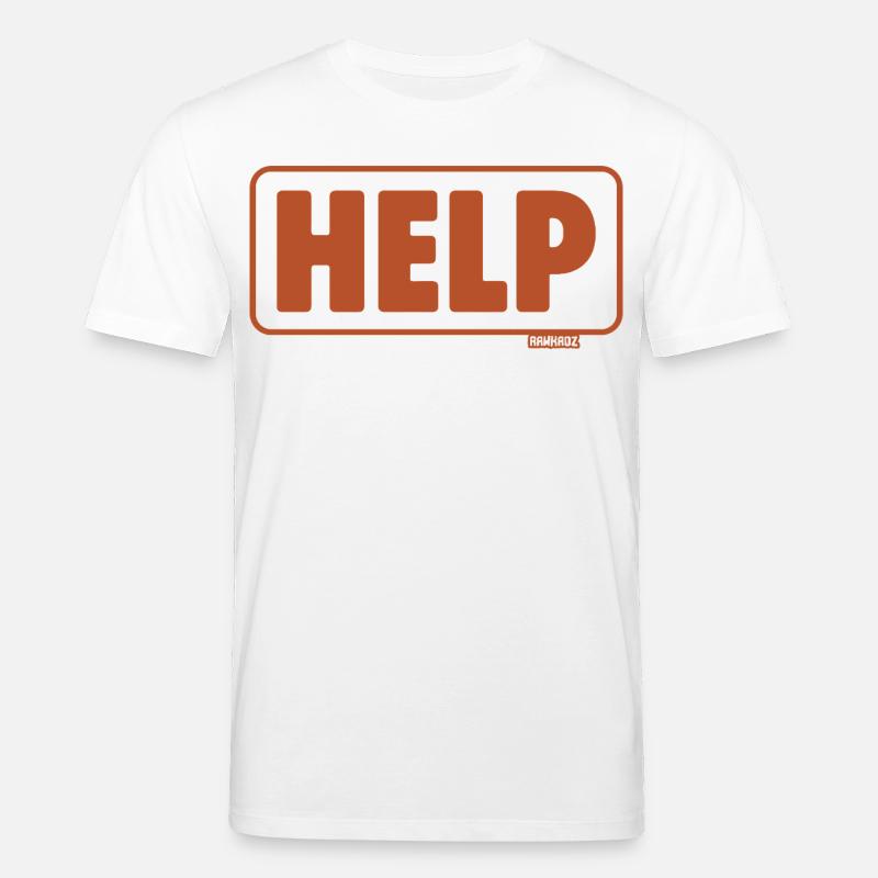 Notruf Schild Retro Design Hilfe - Stanley/Stella Unisex Bio-T-Shirt CREATOR  - Weiß