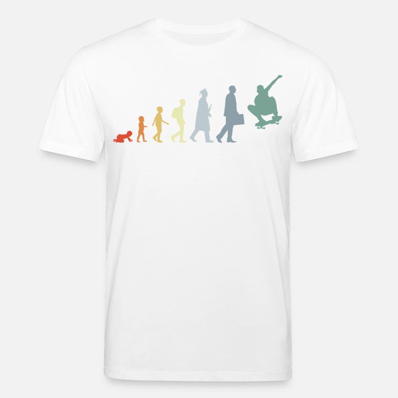 Skateboarder Evolution - Stanley/Stella Unisex Bio-T-Shirt CREATOR  - Weiß