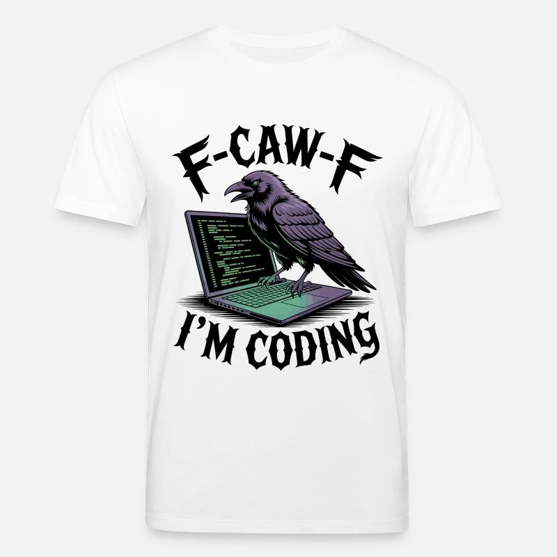 RabenCoder: Code Raven on the laptop - Stanley/Stella CREATOR Unisex Organic T-Shirt - white
