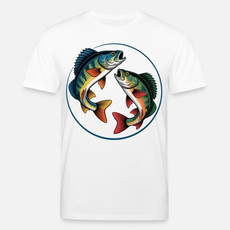 Zwei springende Barsche - Stanley/Stella Unisex Bio-T-Shirt CREATOR  - Weiß
