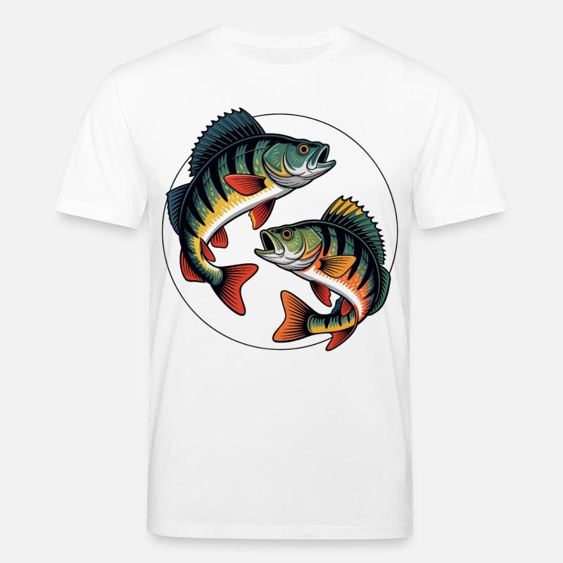 Zwei springende Barsche - Stanley/Stella Unisex Bio-T-Shirt CREATOR  - Weiß