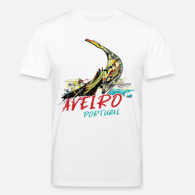 Bunte Bug-Moliceiro-Bootslagune von Aveiro - Stanley/Stella Unisex Bio-T-Shirt CREATOR  - Weiß