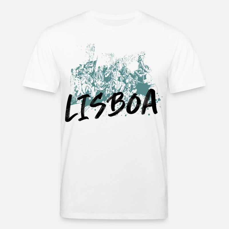 Monument Discoveries Lissabon blaue Illustration - Stanley/Stella Unisex Bio-T-Shirt CREATOR - Weiß