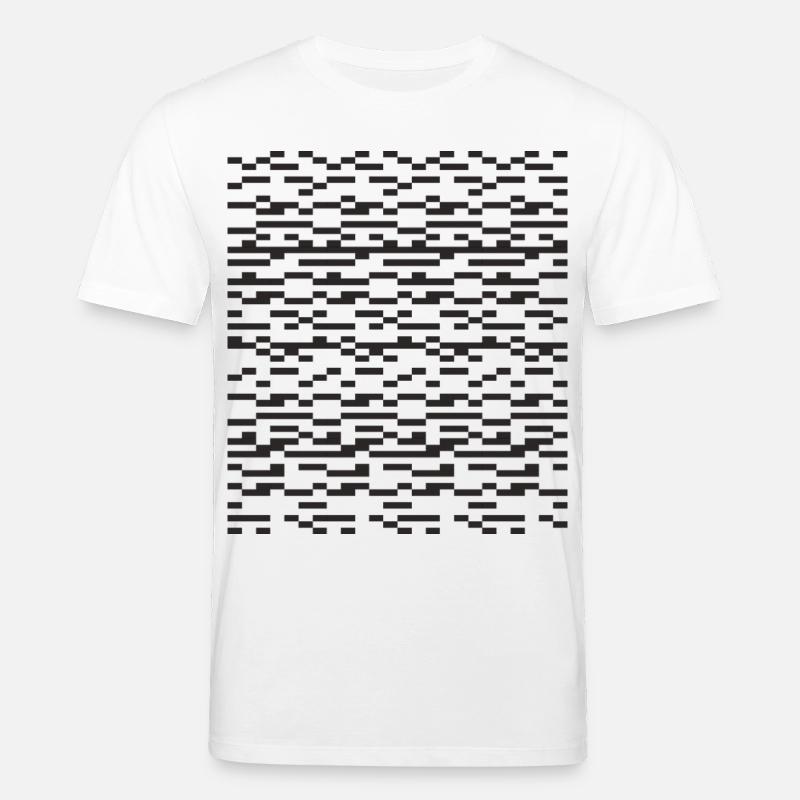 Noir Stripe pixellé Glitch Grid - T-shirt bio CREATOR Stanley/Stella Unisexe - blanc
