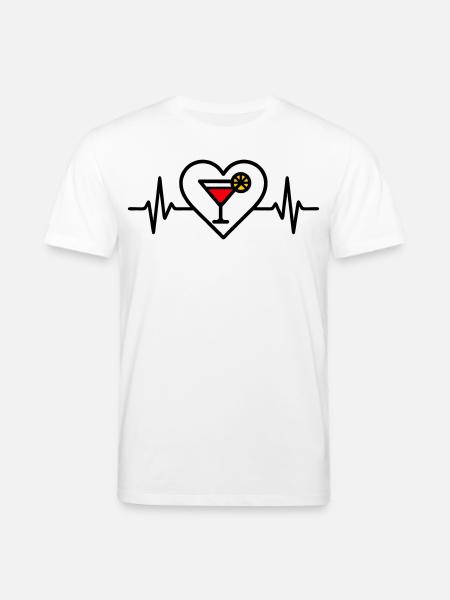 Cocktail Heart Aperitif Drink - Stanley/Stella CREATOR Unisex Organic T-Shirt - white