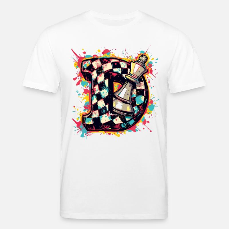 Dame Graffiti Farbexplosion Schachspieler - Stanley/Stella Unisex Bio-T-Shirt CREATOR  - Weiß