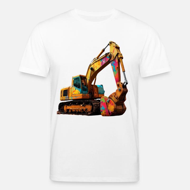 Farbexplosiver Bagger - Stanley/Stella Unisex Bio-T-Shirt CREATOR  - Weiß