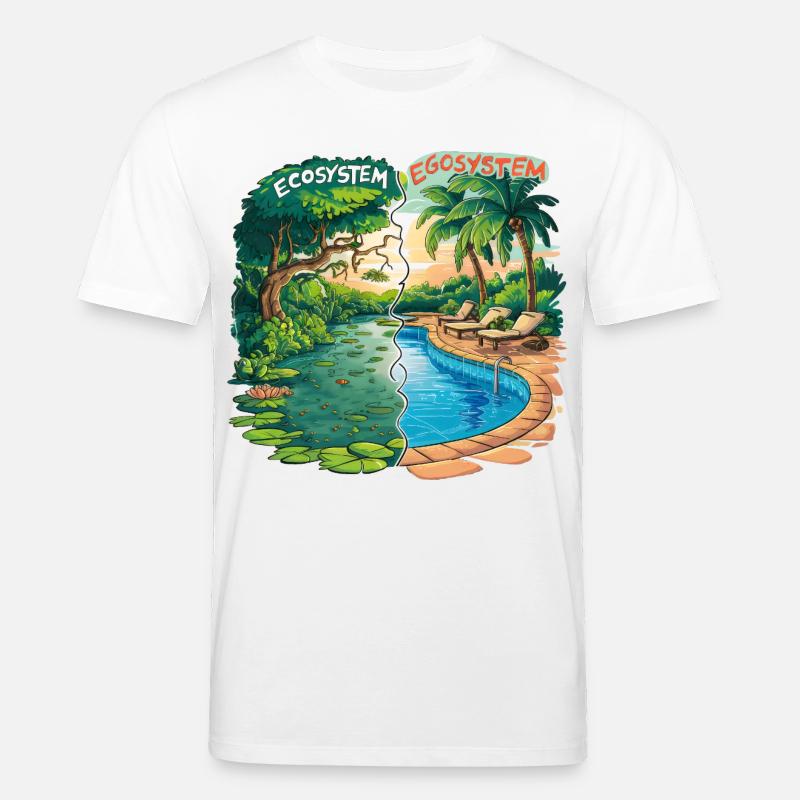 Ökosystem vs. Egosystem Umweltfreundliche Botschaft - Stanley/Stella Unisex Bio-T-Shirt CREATOR  - Weiß
