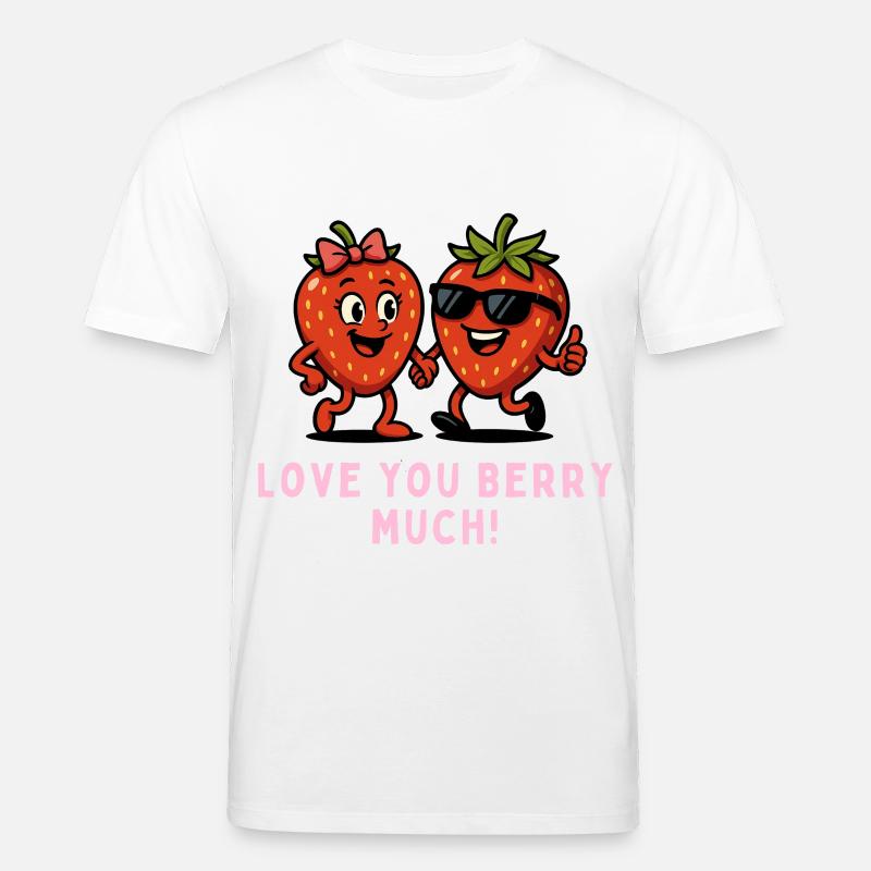 Berry Duo Erdbeeren Obst Früchte Karikatur  - Stanley/Stella Unisex Bio-T-Shirt CREATOR  - Weiß