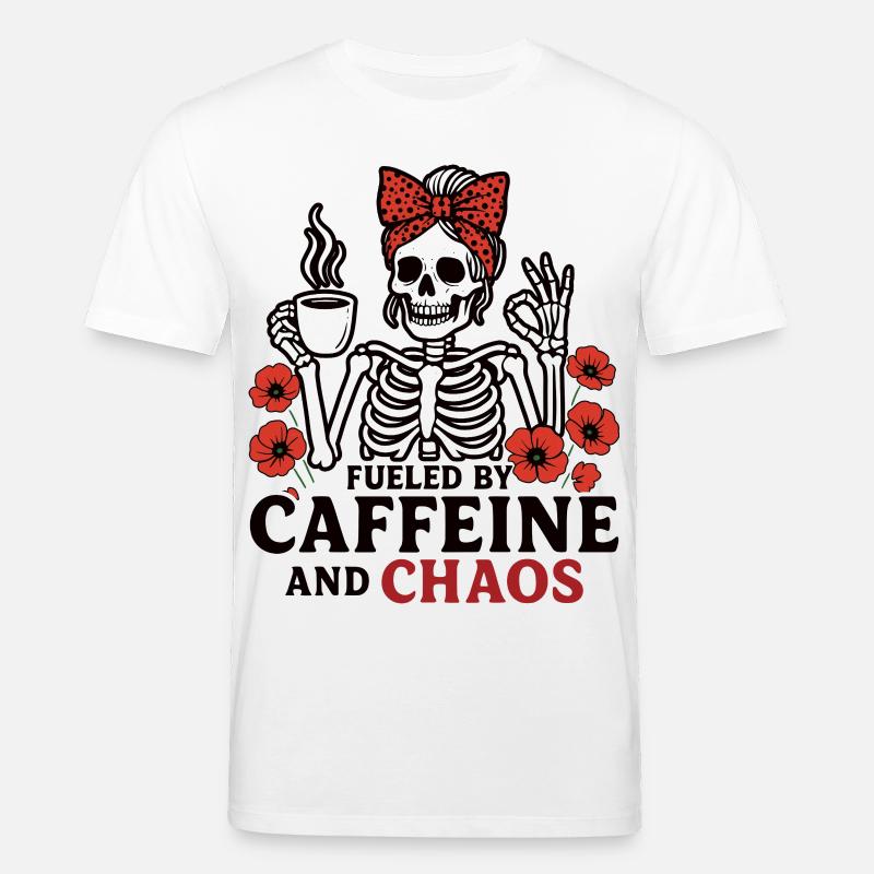 Mutter Koffein Mutter Skelett Kaffee - Stanley/Stella Unisex Bio-T-Shirt CREATOR  - Weiß