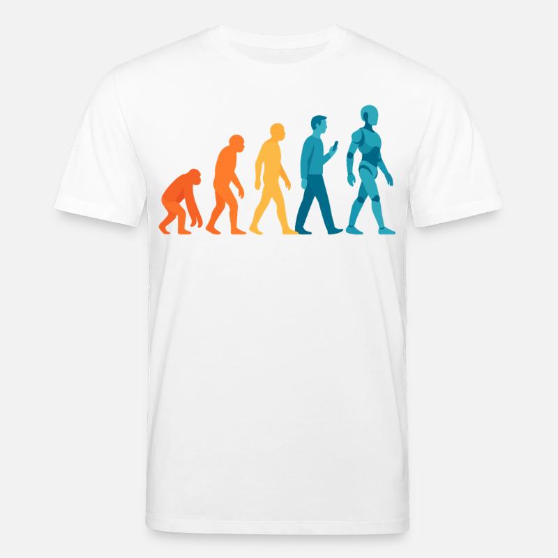Évolution vers le contour du robot - T-shirt bio CREATOR Stanley/Stella Unisexe - blanc