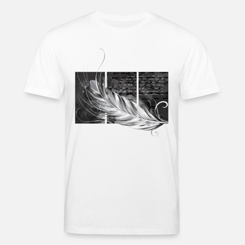 Feder-Triptychon - Stanley/Stella Unisex Bio-T-Shirt CREATOR  - Weiß