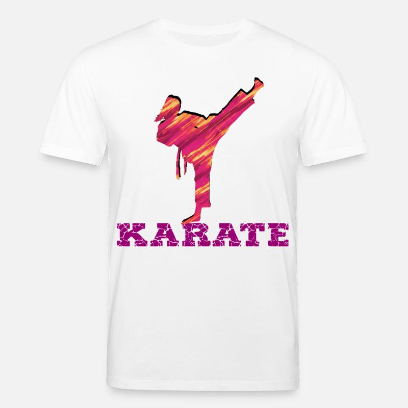 Karate Silhouette Farbexplosion - Stanley/Stella Unisex Bio-T-Shirt CREATOR  - Weiß