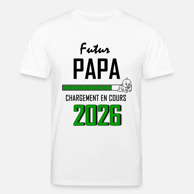 Futur PAPA Countdown 2026 Vert Bébé - T-shirt bio CREATOR Stanley/Stella Unisexe - blanc