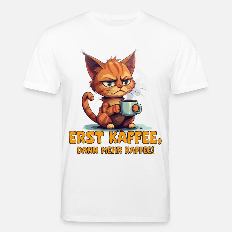 Dicton de café Grim Cat - T-shirt bio CREATOR Stanley/Stella Unisexe - blanc