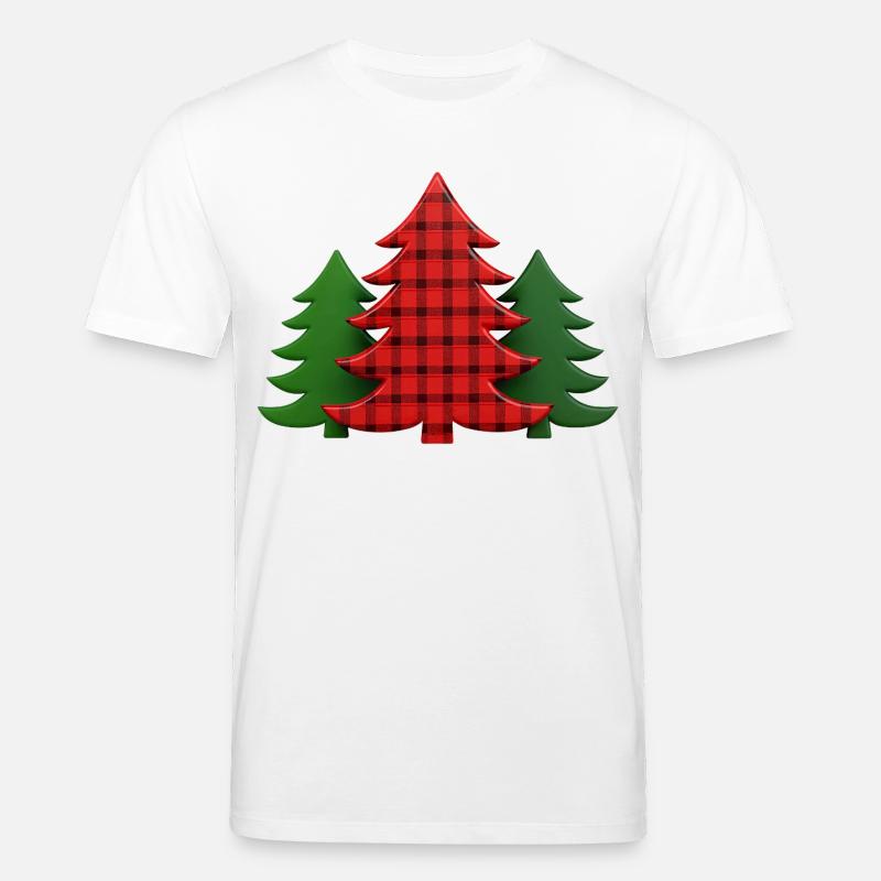 Plaid Baum Weihnachtsbäume Christmas Tree - Stanley/Stella Unisex Bio-T-Shirt CREATOR - Weiß
