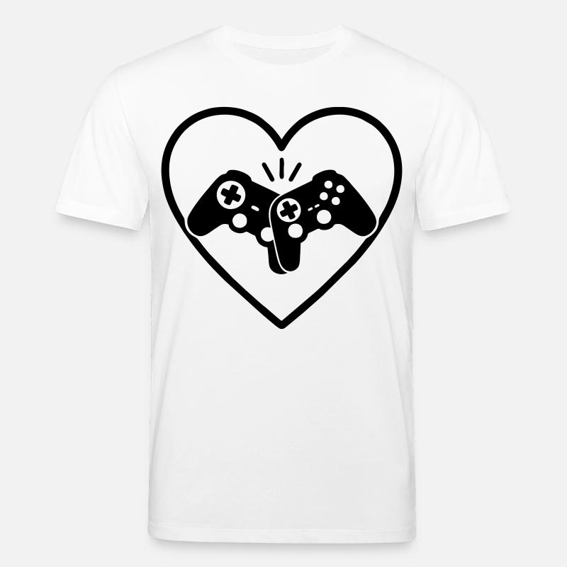 Gamecontroller Herz Gamer Liebe Geschenk - Stanley/Stella Unisex Bio-T-Shirt CREATOR  - Weiß