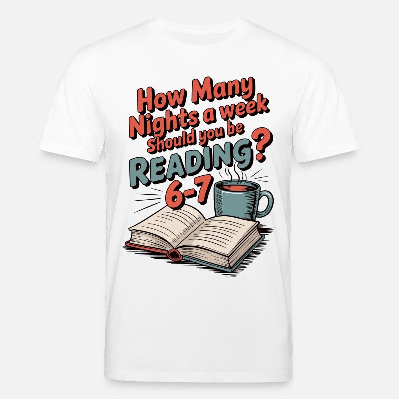 Lese-Motivation 6-7 Nächte Retro Blumen - Stanley/Stella Unisex Bio-T-Shirt CREATOR - Weiß