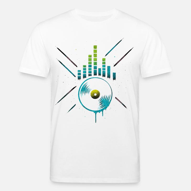 Neon Vinyl Equalizer, Club Techno Beats - Stanley/Stella Unisex Bio-T-Shirt CREATOR  - Weiß