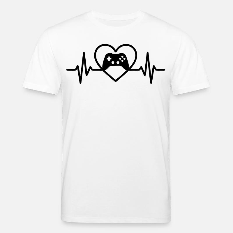 Herz Gaming – Controller Stil Gamer - Stanley/Stella Unisex Bio-T-Shirt CREATOR  - Weiß