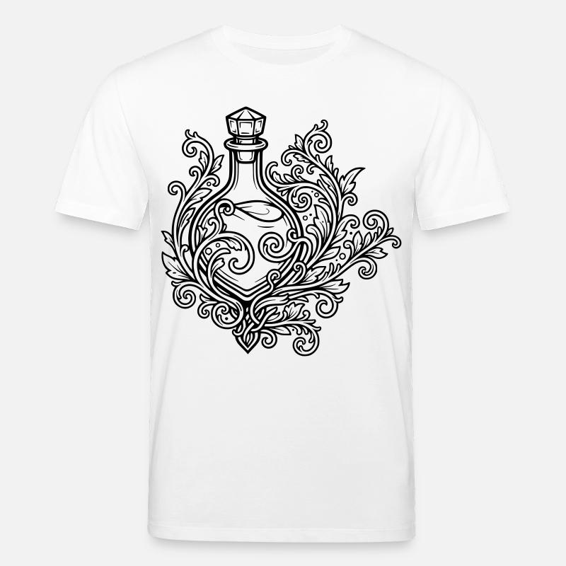 Fiole d'elixir et fleurs - T-shirt bio CREATOR Stanley/Stella Unisexe - blanc