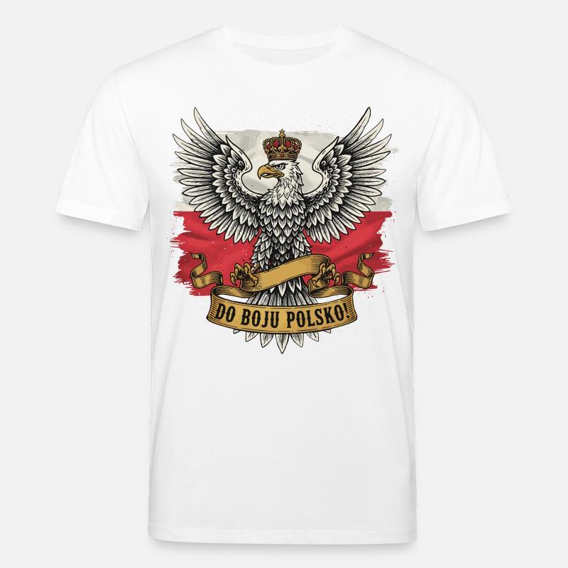 For Poland Into Battle Eagle - Stanley/Stella CREATOR Unisex Organic T-Shirt - white