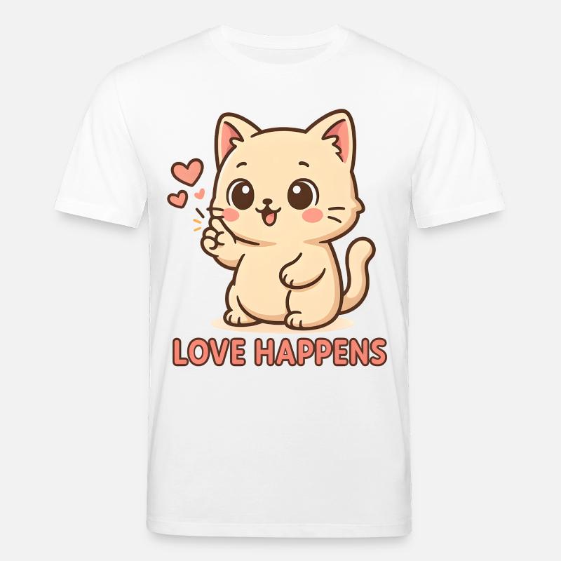 Liebe geschieht: Kätzchen mit Herz - Stanley/Stella Unisex Bio-T-Shirt CREATOR  - Weiß