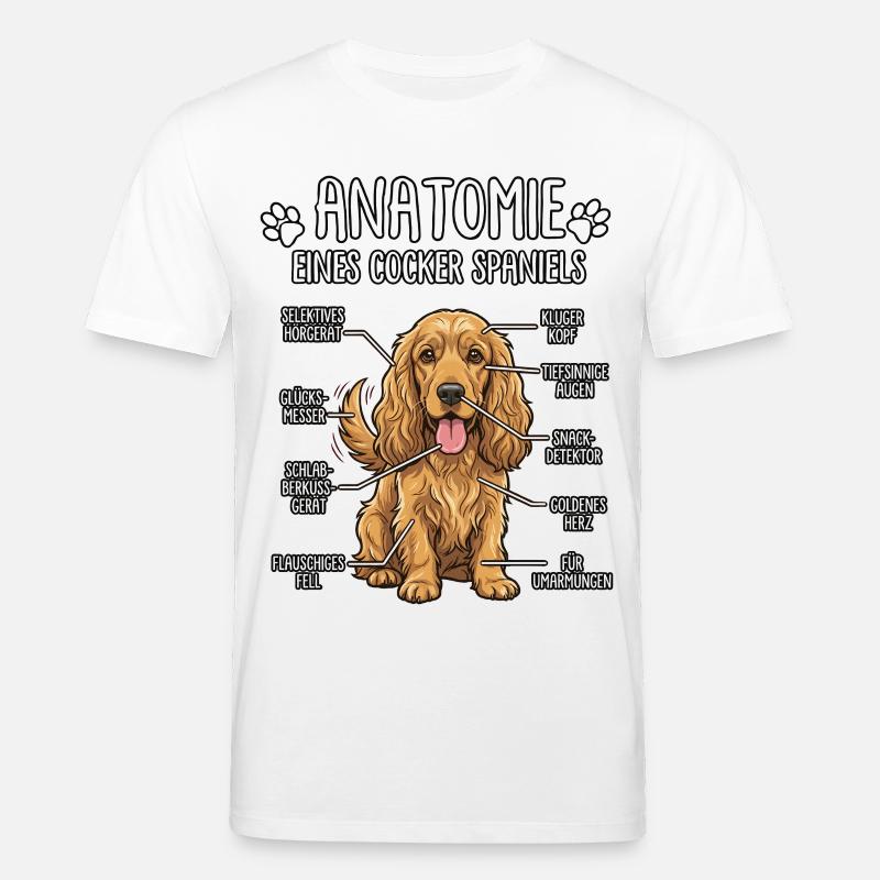 Cocker Spaniel: Die wahre Anatomie - Stanley/Stella Unisex Bio-T-Shirt CREATOR  - Weiß