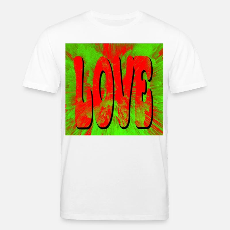 Liebe im Retro Tie Dye Stil - Stanley/Stella Unisex Bio-T-Shirt CREATOR - Weiß