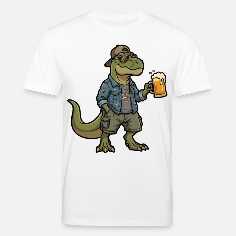 Dino Biertrinker im Denim - Stanley/Stella Unisex Bio-T-Shirt CREATOR  - Weiß