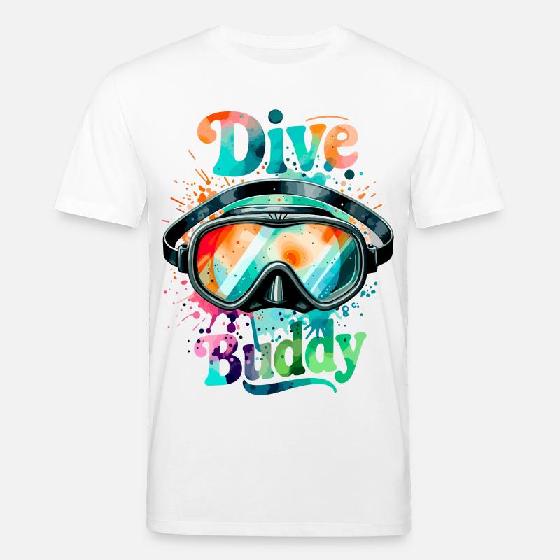 Lunettes de plongée Dive Buddy - T-shirt bio CREATOR Stanley/Stella Unisexe - blanc