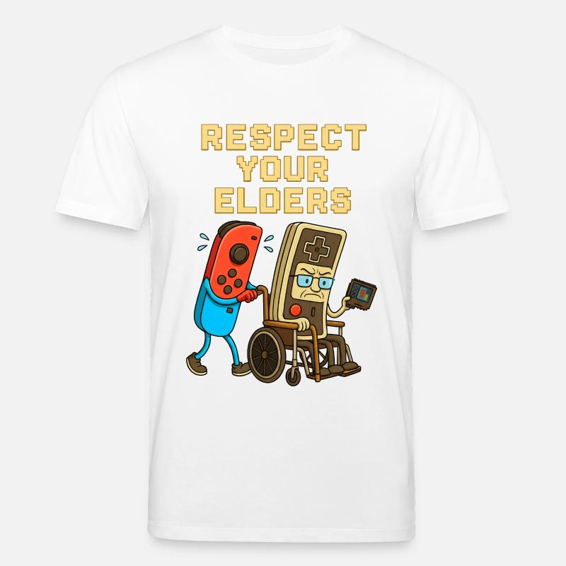 Respect Your Elders Gaming Control Retro  - Stanley/Stella Unisex Bio-T-Shirt CREATOR  - Weiß