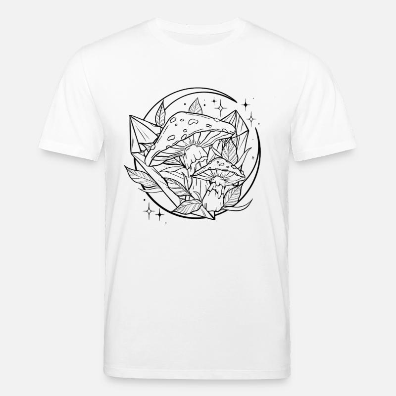 Witchy Toadstool with Magic Crystal - Stanley/Stella CREATOR Unisex Organic T-Shirt - white