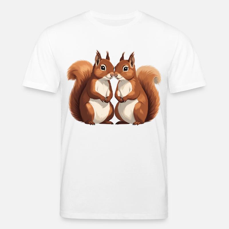 Zwillings Eichhörnchen Liebespaar - Stanley/Stella Unisex Bio-T-Shirt CREATOR  - Weiß