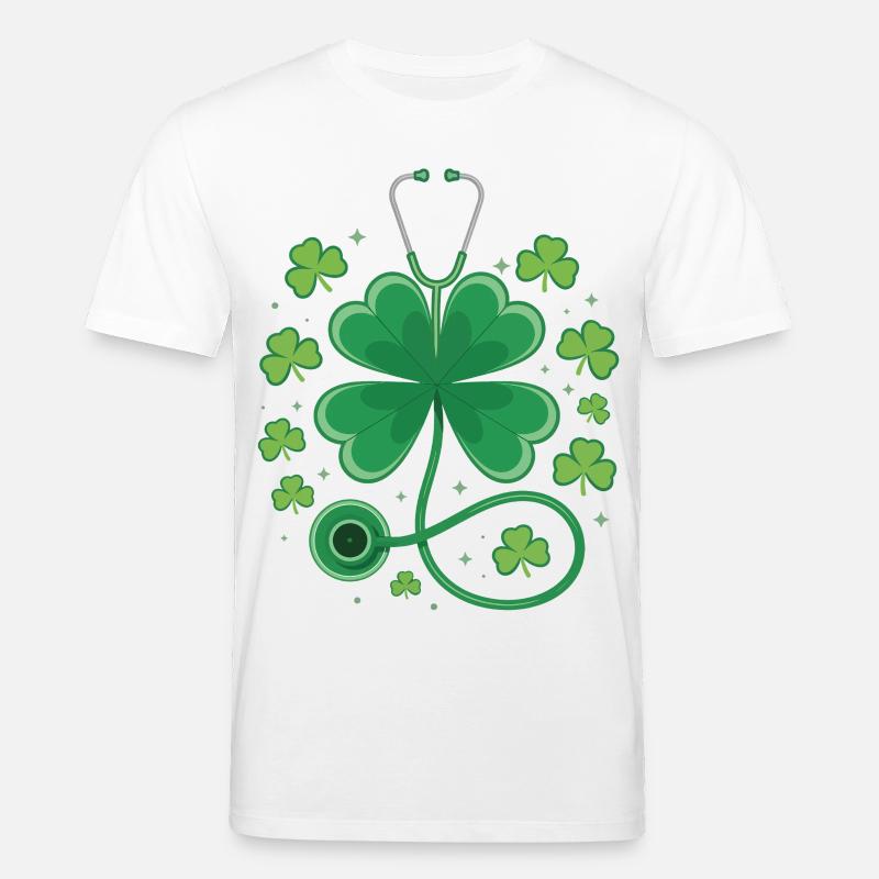 Conception du stéthoscope en trèfle - T-shirt bio CREATOR Stanley/Stella Unisexe - blanc