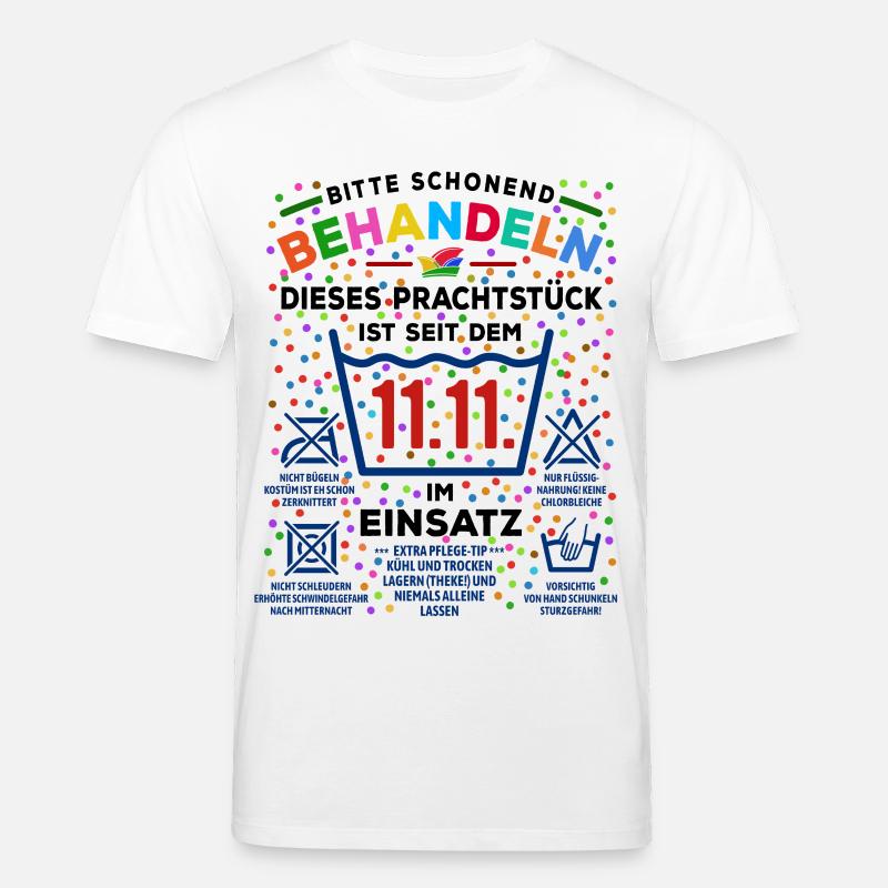 seit 11.11. im Einsatz | Karneval Kostüm - Stanley/Stella Unisex Bio-T-Shirt CREATOR  - Weiß