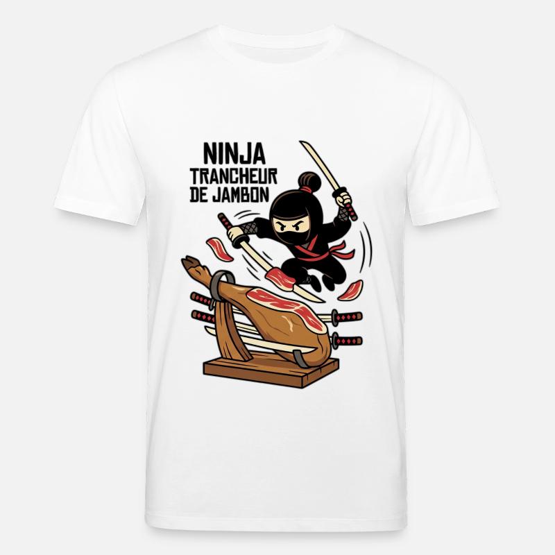 Ninja Trancheur de Jambon HelloFofie - T-shirt bio CREATOR Stanley/Stella Unisexe - blanc